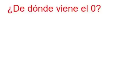 ¿De dónde viene el 0?