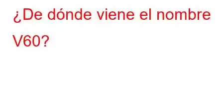 ¿De dónde viene el nombre V60?