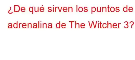 ¿De qué sirven los puntos de adrenalina de The Witcher 3?