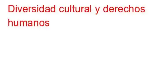 Diversidad cultural y derechos humanos