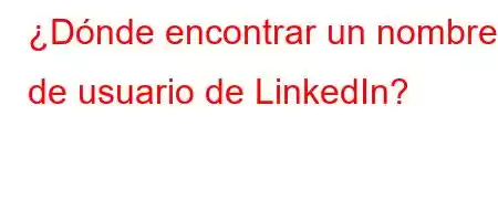 ¿Dónde encontrar un nombre de usuario de LinkedIn?