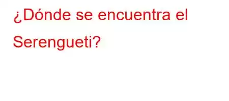 ¿Dónde se encuentra el Serengueti