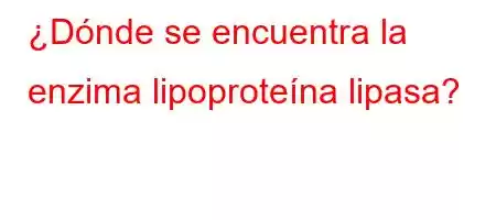 ¿Dónde se encuentra la enzima lipoproteína lipasa?