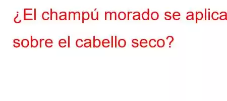 ¿El champú morado se aplica sobre el cabello seco?