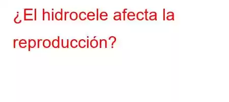 ¿El hidrocele afecta la reproducción