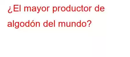 ¿El mayor productor de algodón del mundo?