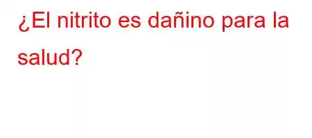 ¿El nitrito es dañino para la salud?