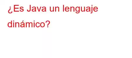 ¿Es Java un lenguaje dinámico?