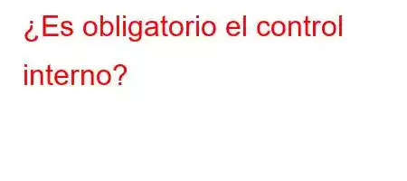 ¿Es obligatorio el control interno