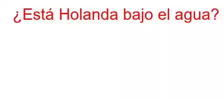 ¿Está Holanda bajo el agua?