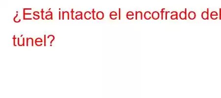 ¿Está intacto el encofrado del túnel?