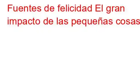 Fuentes de felicidad El gran impacto de las pequeñas cosas