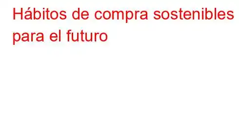 Hábitos de compra sostenibles para el futuro