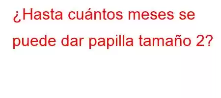 ¿Hasta cuántos meses se puede dar papilla tamaño 2