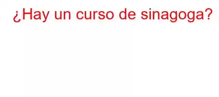 ¿Hay un curso de sinagoga