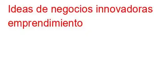 Ideas de negocios innovadoras y emprendimiento