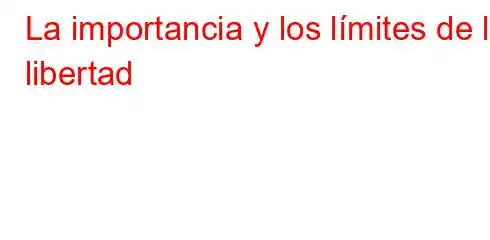 La importancia y los límites de la libertad