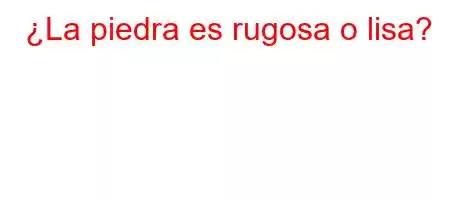 ¿La piedra es rugosa o lisa?