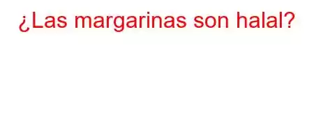 ¿Las margarinas son halal