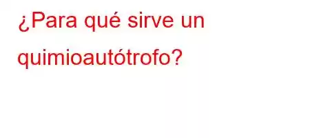 ¿Para qué sirve un quimioautótrofo?