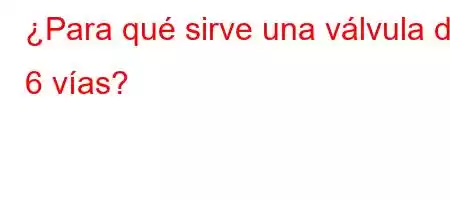 ¿Para qué sirve una válvula de 6 vías