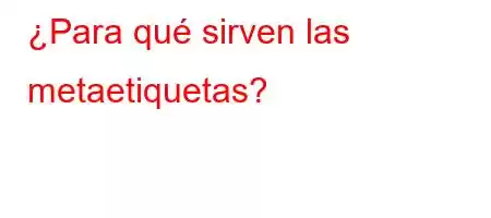 ¿Para qué sirven las metaetiquetas?