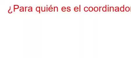 ¿Para quién es el coordinador?