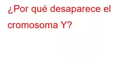 ¿Por qué desaparece el cromosoma Y?