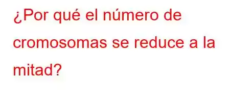 ¿Por qué el número de cromosomas se reduce a la mitad