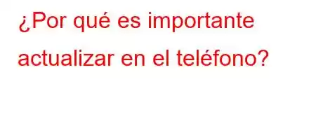 ¿Por qué es importante actualizar en el teléfono?