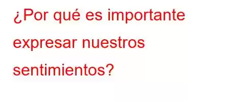 ¿Por qué es importante expresar nuestros sentimientos?