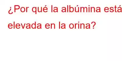 ¿Por qué la albúmina está elevada en la orina?