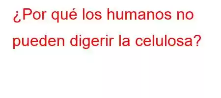 ¿Por qué los humanos no pueden digerir la celulosa?