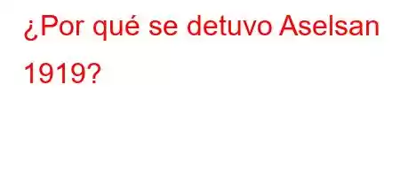 ¿Por qué se detuvo Aselsan 1919?