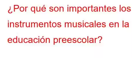 ¿Por qué son importantes los instrumentos musicales en la educación preescolar?