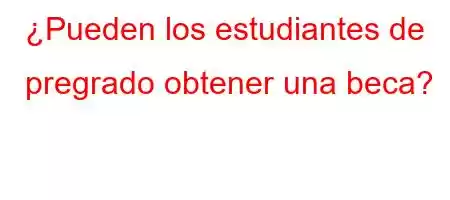 ¿Pueden los estudiantes de pregrado obtener una beca