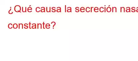 ¿Qué causa la secreción nasal constante?