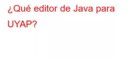 ¿Qué editor de Java para UYAP?