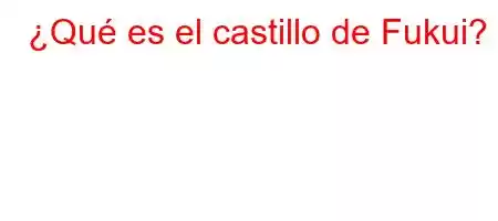 ¿Qué es el castillo de Fukui?