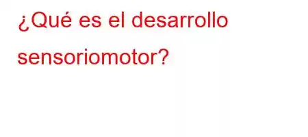 ¿Qué es el desarrollo sensoriomotor?