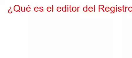 ¿Qué es el editor del Registro