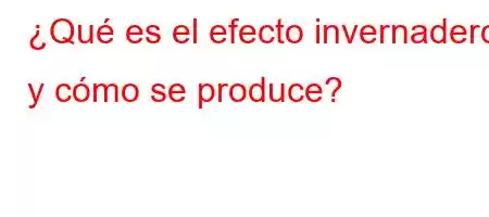 ¿Qué es el efecto invernadero y cómo se produce