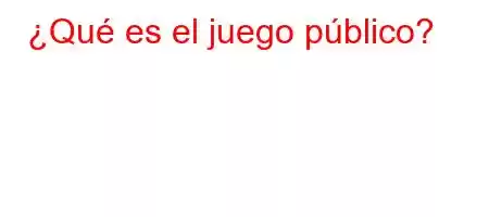 ¿Qué es el juego público?