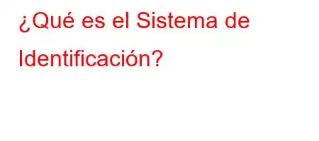 ¿Qué es el Sistema de Identificación?