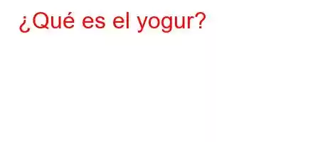 ¿Qué es el yogur?