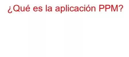 ¿Qué es la aplicación PPM?