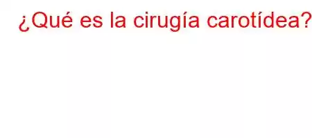 ¿Qué es la cirugía carotídea