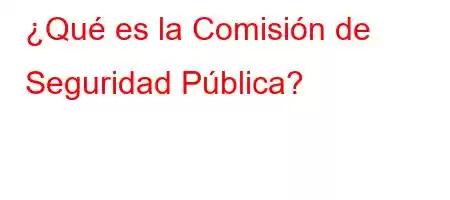 ¿Qué es la Comisión de Seguridad Pública