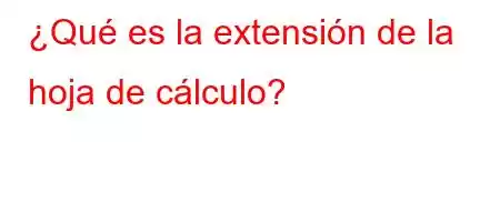 ¿Qué es la extensión de la hoja de cálculo?