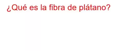 ¿Qué es la fibra de plátano?